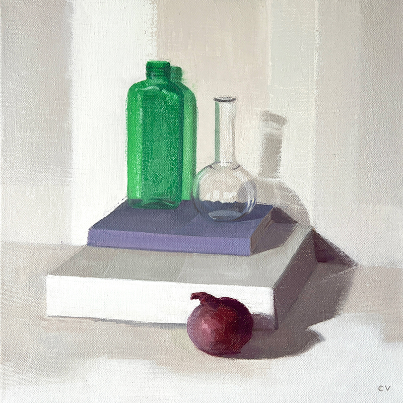Still Life with Bottles and Onion